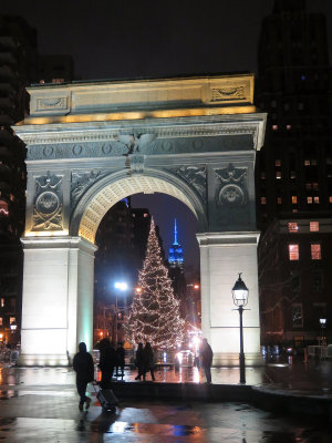 Washington Square Arch Christmas Tree at Night