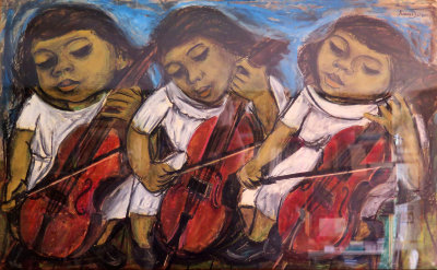 Artist's Daughter in Three Musical Attitudes by Juan DePrey, c. 1960