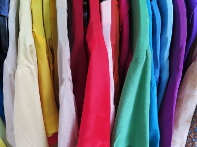Colorful Street Clothing Rack