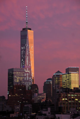 After Rain & Sunset - Lower Manhattan World Trade Center Tower