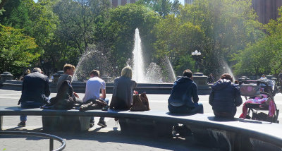 A Sunny Early Fall Day at the Fountain