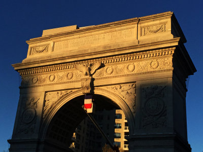 Raising the French Flag at Washington Square Arch