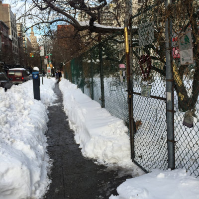 January 24, 2016 - Shoveling Snow LaGuardia Corner Community Garden 