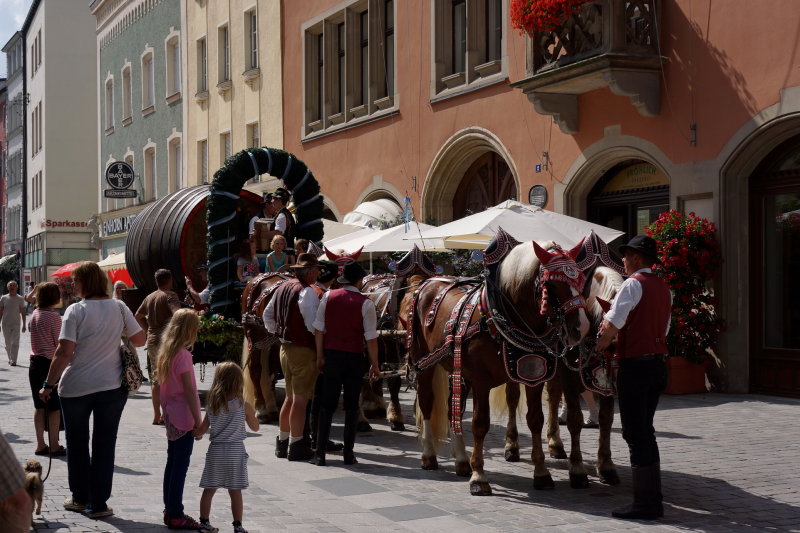 Straubing. Brewery wagon and horses