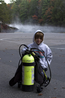 Edward and his gear. Bigelow Hollow State Park, Union, CT