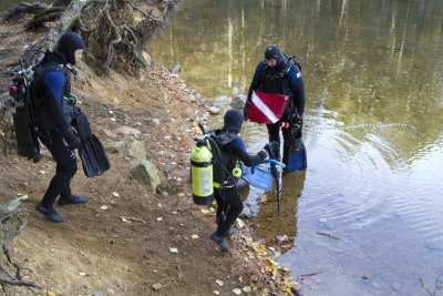 Diving in a lake. Bigelow Hollow State Park, Union, CT