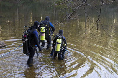 Diving in a lake. Bigelow Hollow State Park, Union, CT