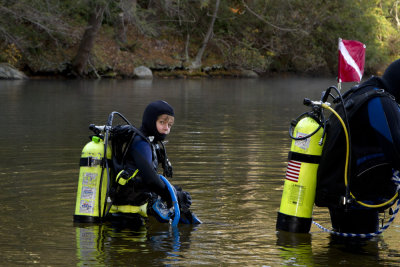 Diving in a lake. Bigelow Hollow State Park, Union, CT