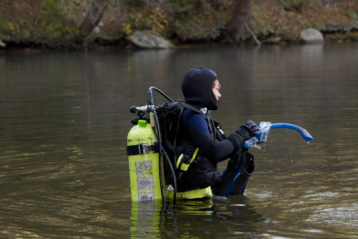 Diving in a lake. Bigelow Hollow State Park, Union, CT