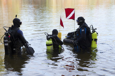 Diving in a lake. Bigelow Hollow State Park, Union, CT
