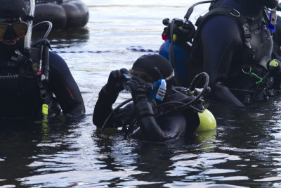 Diving in a lake. Bigelow Hollow State Park, Union, CT