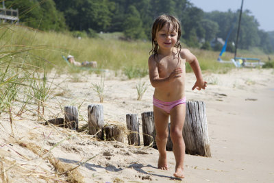 Having fun on Lake Michigan.