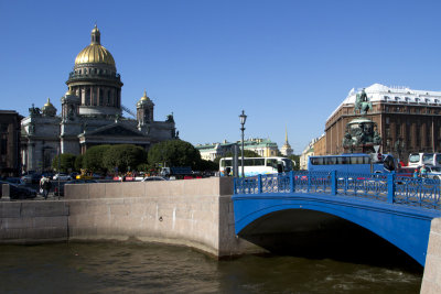 St.Isaac's Cathedral and the Blue Bridge, St.Petersburg.