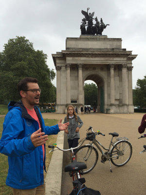 On a bike tour in London.