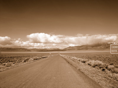 Road off 93 to Cherry  Creek in Sepia