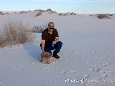 Casey at White Sands N.M. with Dad