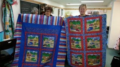 2015-01-27 Harry's Digger Quilt and Donna's almost twin one