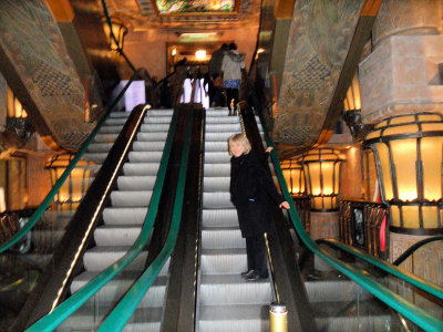 Mags on the Egyptian Escalator in Harrods