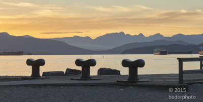 Howe Sound silhouette from Jericho Pier, Vancouver