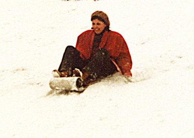 Toboganning, around 1985