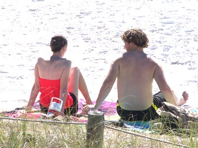 A sunny but cool day at the beach