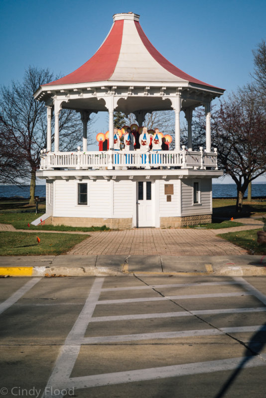 1800s Bandstand hosting the choir
