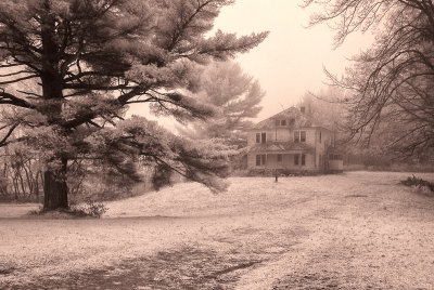 Haunted House in the fog