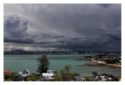 Standing on North Head on the North Shore and overlooking Auckland City
And no, we didn't any rain at all
