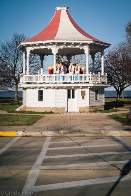 1800's Bandstand hosting the choir