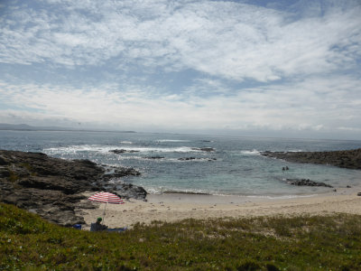 This is a little bay at Bass point.
Hal is sitting under the umbrella enjoying the sun!