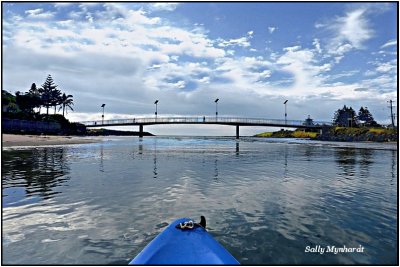 This is me kayaking from Little Lake
towards the mouth.
It was a glorious day with a very calm sea.
Its a great way to relax. 