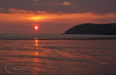 Sunset over Croyde Beach in N Devon