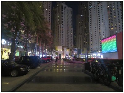 Dubai at night, taken on an evening walk.
Imagine living in one of these skyscrapers!