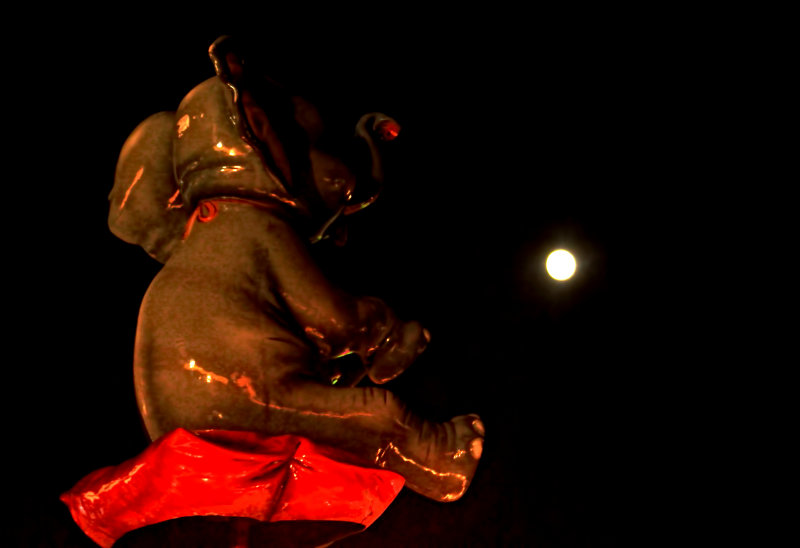 ON THE LEFT.....OF THE MOON SAT A HOWLING ELEPHANT