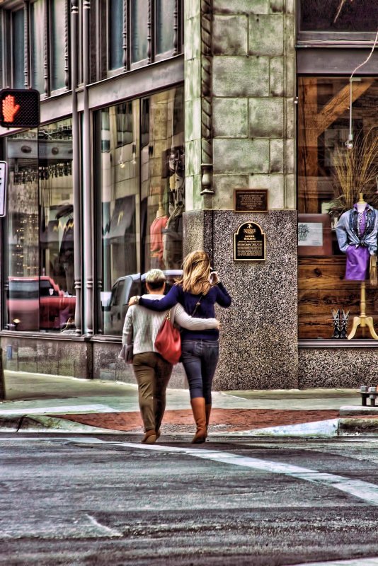 TWO CROSSING THE STREET