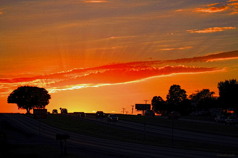 STREET SCENE AT SUNSET