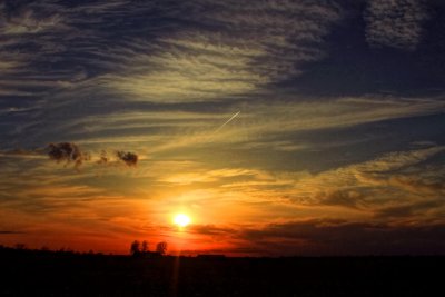 SUNSET OVER THE FARM LAND