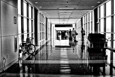 AIRPORT LINES AND A WHEELCHAIR