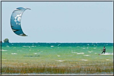 Kite Boarder On Red Bay