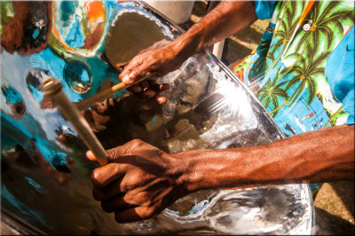 Steel Drummer Outside The Prison