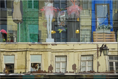 Lisbon Store Windows Street Scene