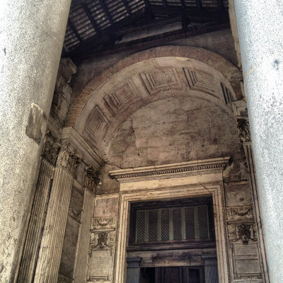 Entrance to the Pantheon in Rome