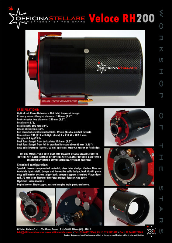 Officina Stellare Veloce RH 200 - 2014 Flyer Pg.1