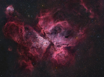 The Great Carina Nebula (NGC3372), Keyhole Nebula (NGC3324), Red Hood / Gabriela Mistral Nebula (NGC3324) 