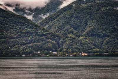 Lake Lugano, at the Italian-Swiss border