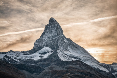 Matterhorn, The Alps, Swiss-Italian border, near the town of Zermatt, Switzerland