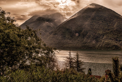 Lake Lugano, at the Italian-Swiss border