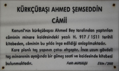 Istanbul Kurkcubasi Ahmed Semsedin mosque 2015 0025.jpg