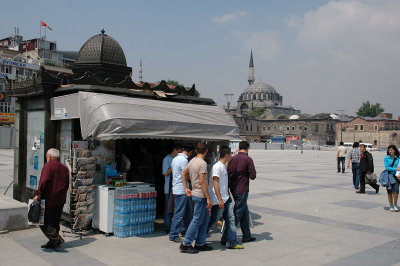 037 Istanbul Rustem Pasha mosque across square at Egyptian Ba.jpg