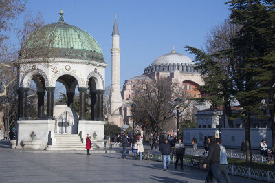 Outside the Hagia Sophia